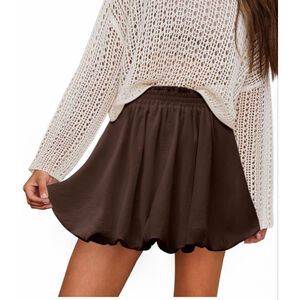 NEW Bubble High Waisted Ruffle Poof Cotton Blend Mini Skirt S